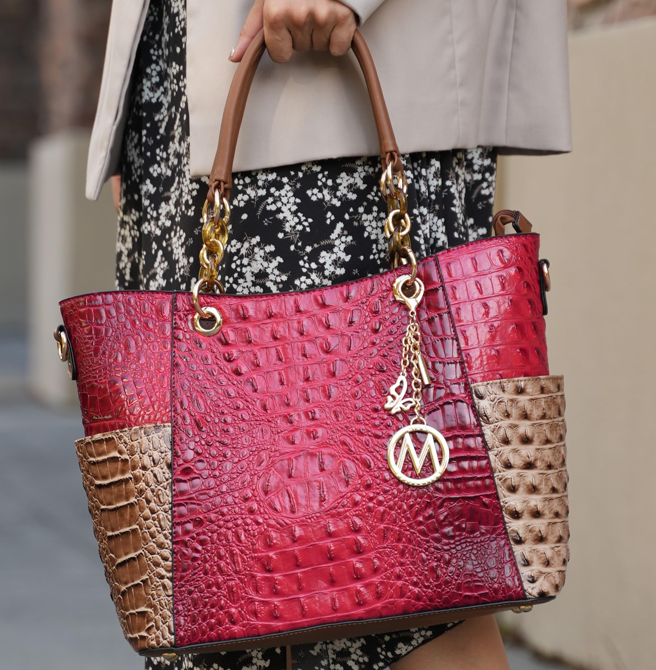 MKF Collection Vegan Leather Tote & Wallet Set
