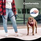 RhinoGrip Aqua: Double Handle Reflective Dog Leash -  by Handbags Specialist Headquarter | Available at Handbags Specialist Headquarter