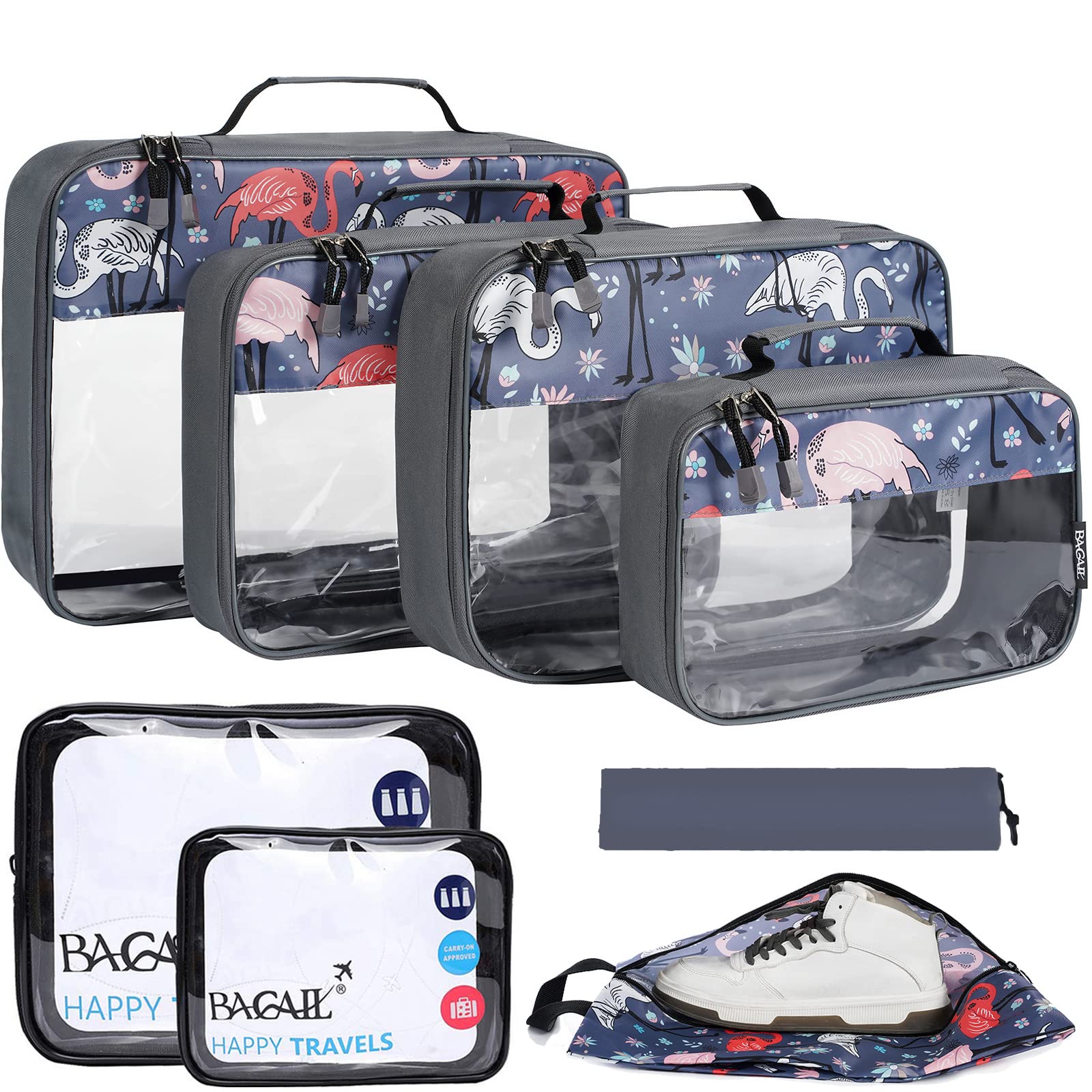 BAGAIL Travel Cubes: 8/9 Set Packing Organizers -  by Handbags Specialist Headquarter | Available at Handbags Specialist Headquarter