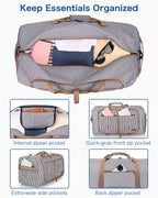 120L Foldable Waterproof Travel Duffel Bag with Shoe Compartment