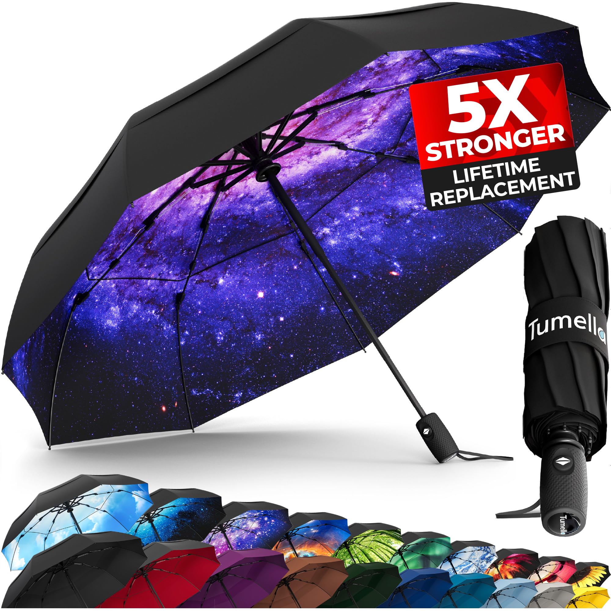 TUMELLA Elite Windproof Travel Umbrella -  by Handbags Specialist Headquarter | Available at Handbags Specialist Headquarter