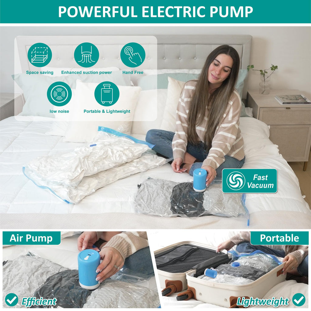 CozyVac Travel Bags with Pump - 6 Pack Space Savers -  by Handbags Specialist Headquarter | Available at Handbags Specialist Headquarter