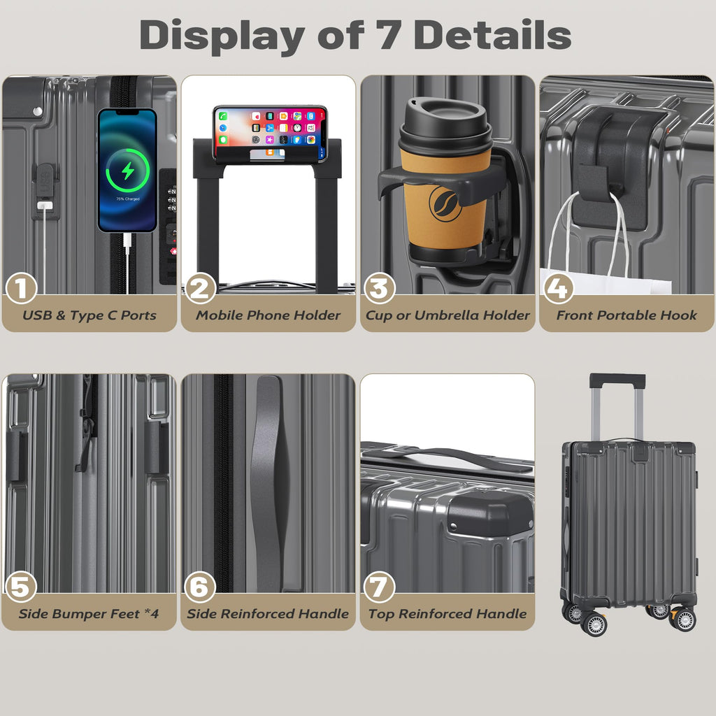 JetGlide 3pc Spinner: Expandable Hardshell Luggage - Travel Sets by Handbags Specialist Headquarter | Available at Handbags Specialist Headquarter