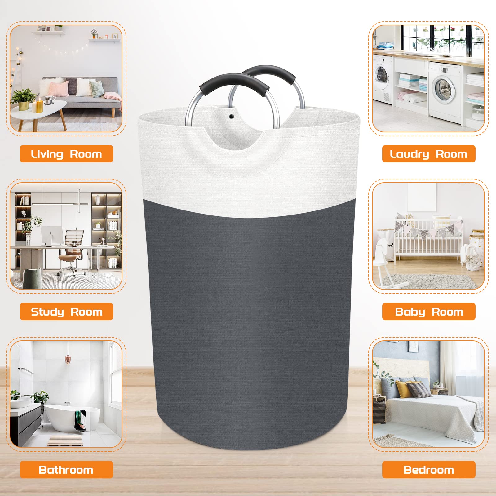 BlissTotes 90L Collapsible Laundry Hamper - Black - Laundry Baskets by Handbags Specialist Headquarter | Available at Handbags Specialist Headquarter