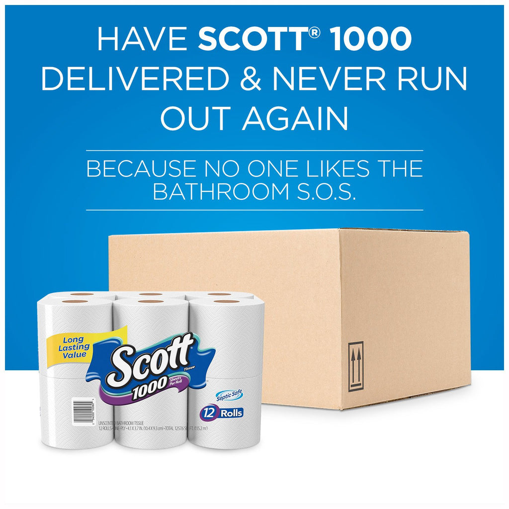 Scott 1000 Toilet Paper, 32 Rolls, Septic-Safe, 1-Ply Toilet Tissue - Toilet Paper by Handbags Specialist Headquarter | Available at Handbags Specialist Headquarter