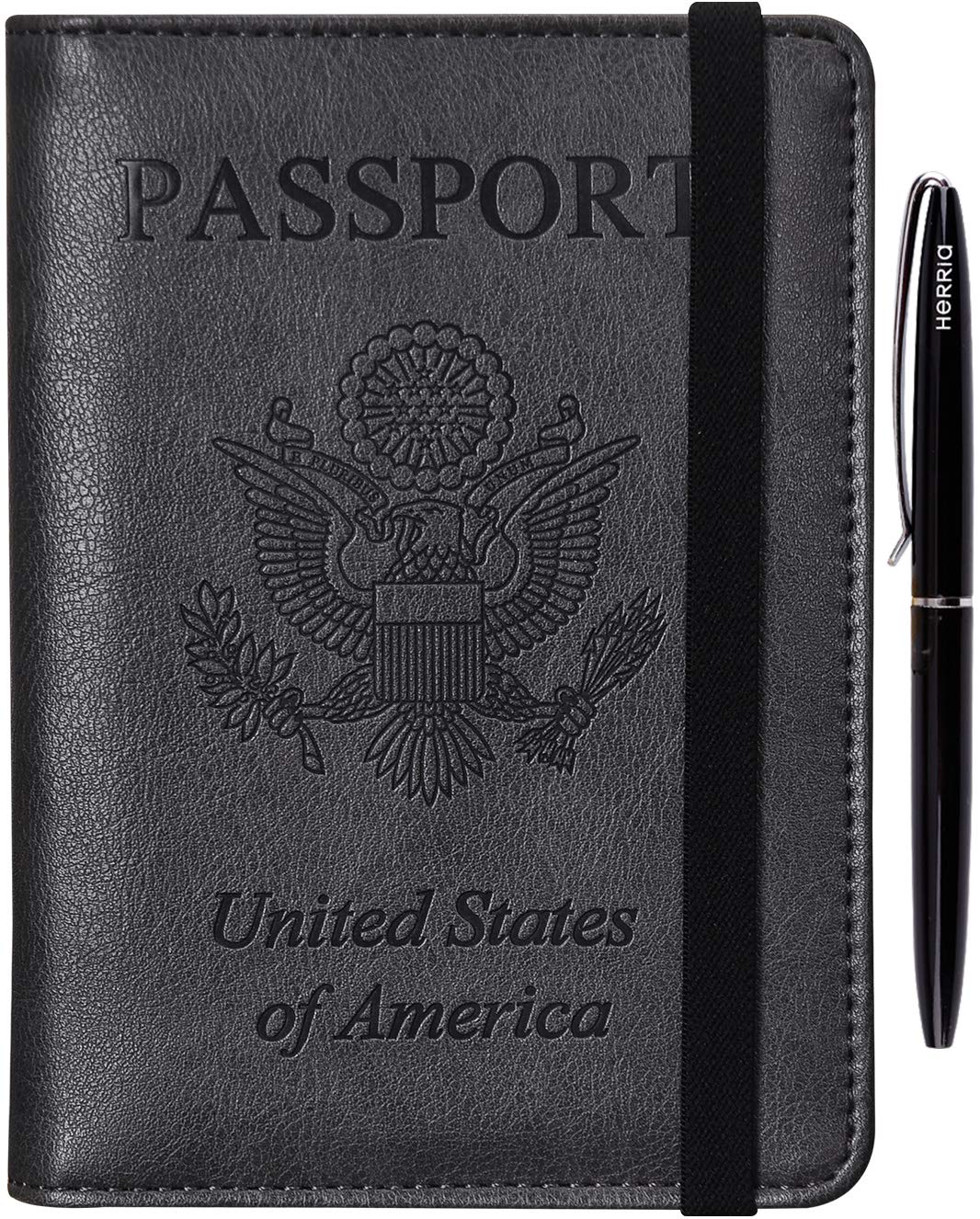 HerriaT RFID Leather Passport Wallet - Gray -  by Handbags Specialist Headquarter | Available at Handbags Specialist Headquarter