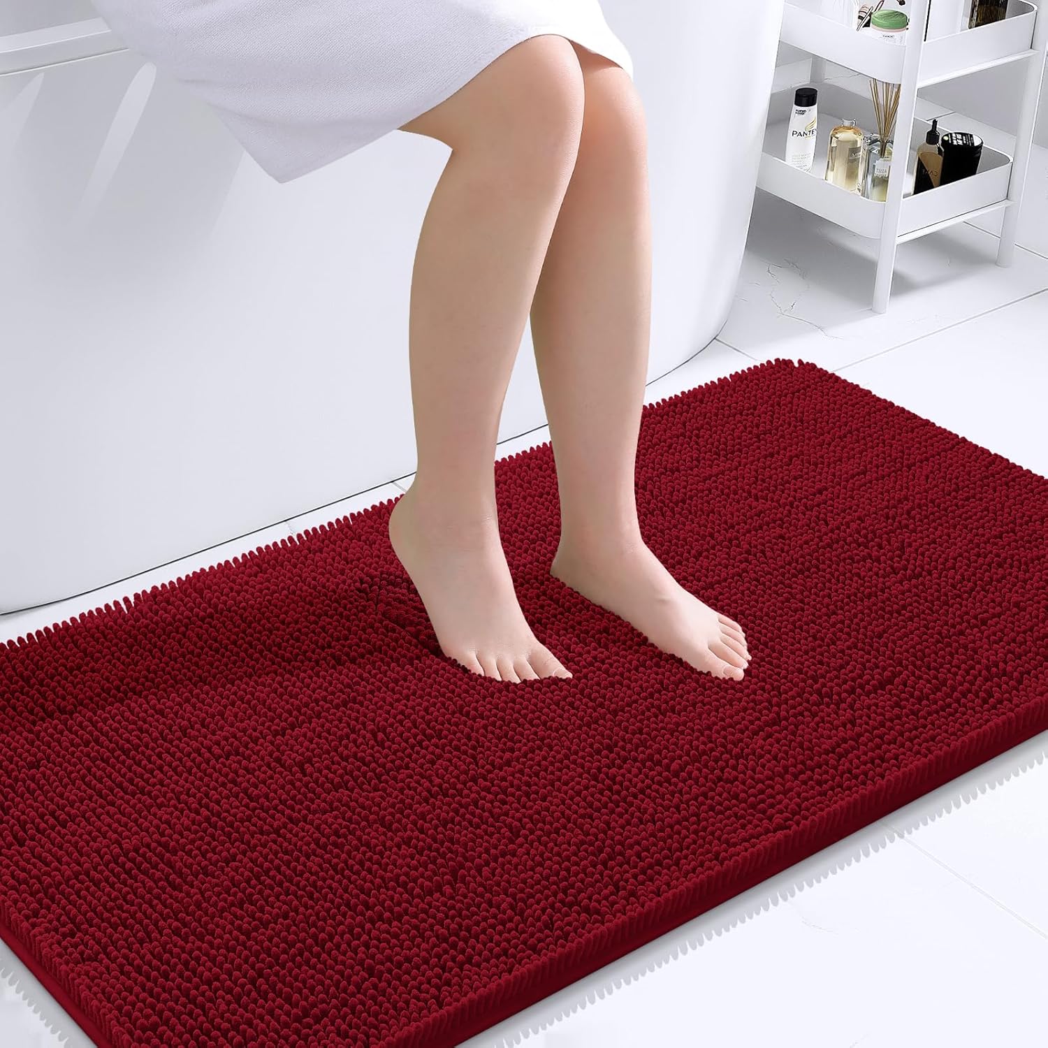 OLANLY Luxe Chenille Bath Mat - Quick Dry & Soft - Decor by Handbags Specialist Headquarter | Available at Handbags Specialist Headquarter