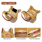 Worldlyda Women Canvas Embroidered Hobo Tote Bag