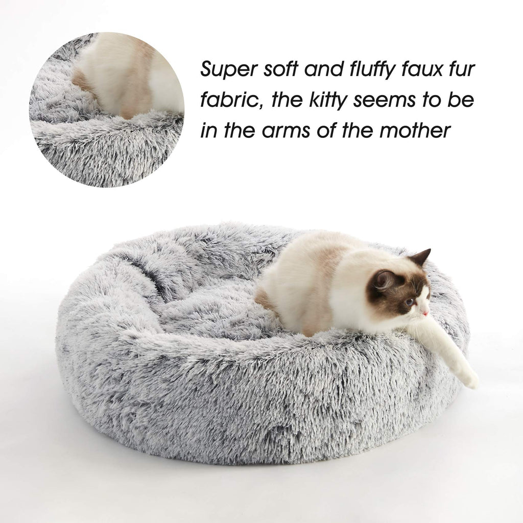 PawCozy Nest: Plush Anti-Anxiety Pet Bed, Light Grey -  by Handbags Specialist Headquarter | Available at Handbags Specialist Headquarter