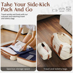 Coolife 3-Piece Hardside Luggage Set - Apricot White