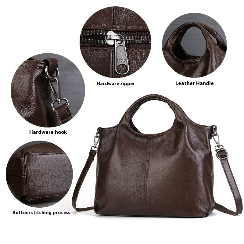 Retro Luxe: Genuine Leather Women's Tote - Handbags by Trendsi | Available at Handbags Specialist Headquarter