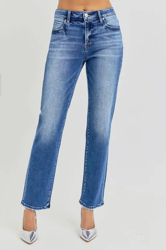 RISEN Mid Rise Ankle Tapered Jeans - Women / Jeans & Denim by Trendsi | Available at Handbags Specialist Headquarter