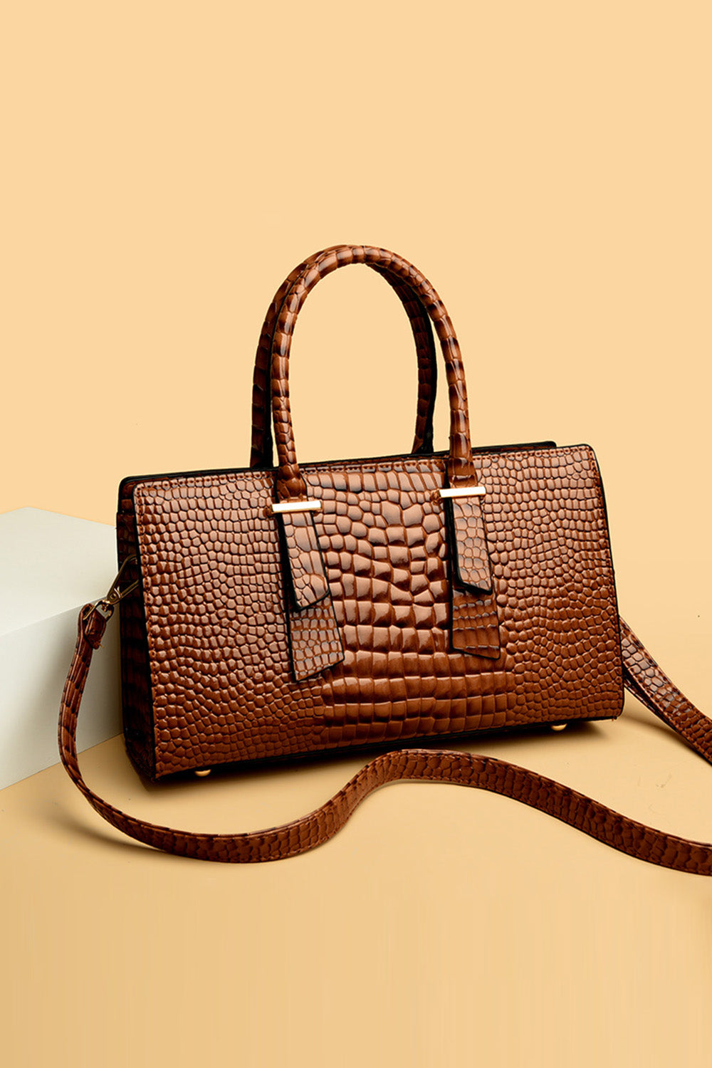 Textured PU Leather Handbag - Handbags by Trendsi | Available at Handbags Specialist Headquarter