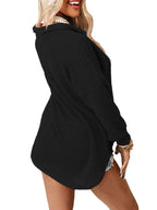 Waffle Knit Button-Down Shirt - Tops by Trendsi | Available at Handbags Specialist Headquarter