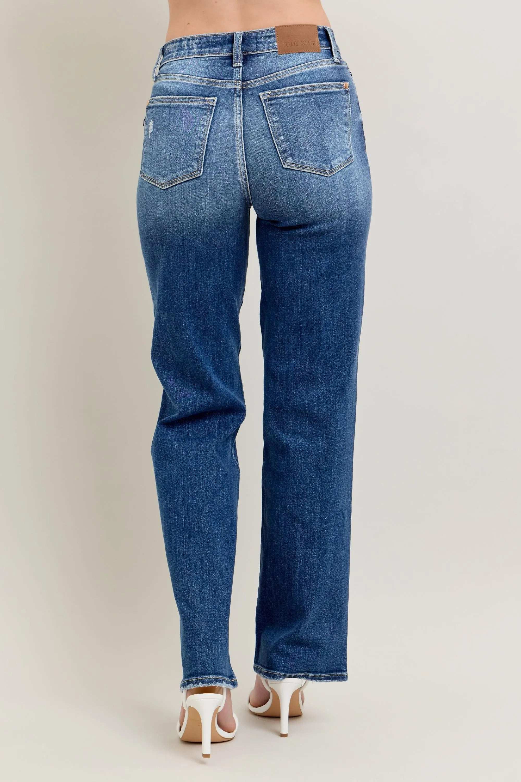 Judy Blue Full Size High Waist 90's Straight Leg Jeans Plus Size - Women / Jeans & Denim by Trendsi | Available at Handbags Specialist Headquarter