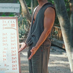 UrbanEase Men's Cotton-Linen Two-Piece Set