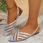 Point Toe Mesh Flats Sandals - Women Sander by Trendsi | Available at Handbags Specialist Headquarter