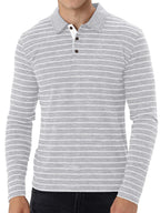 Men's Striped Long Sleeve Polo Shirt - Men's Polo shirt by Trendsi | Available at Handbags Specialist Headquarter