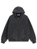 Men's Washed Zip Up Long Sleeve Hooded Jacket - Men's jackets by Trendsi | Available at Handbags Specialist Headquarter