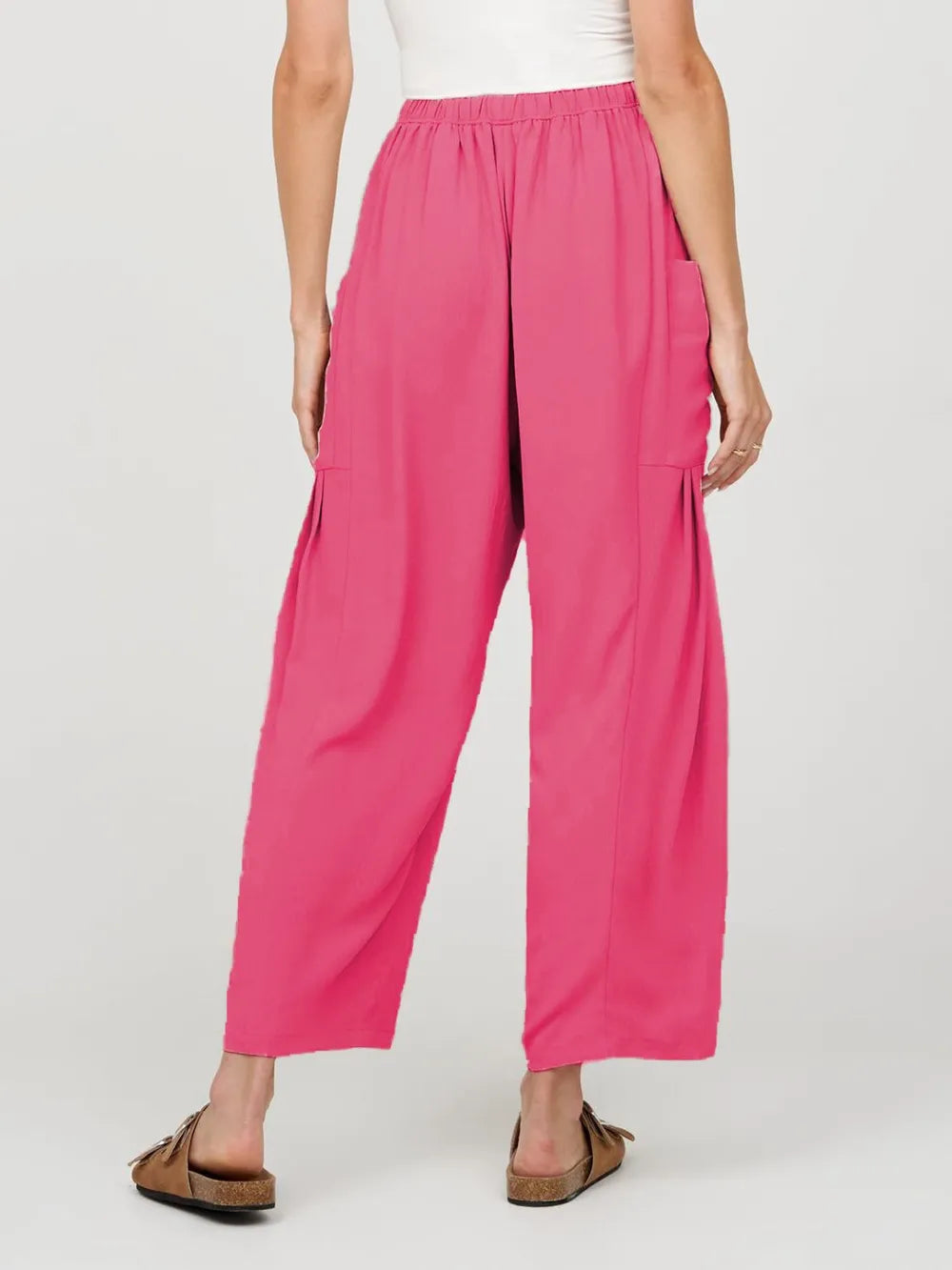 Full Size Wide Leg Pants with Pockets - Women Pants by Trendsi | Available at Handbags Specialist Headquarter