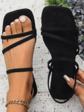 Open Toe Flat Sandals - Women Sandals by Trendsi | Available at Handbags Specialist Headquarter