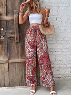 Printed Wide Leg Pants - Women Pants by Trendsi | Available at Handbags Specialist Headquarter
