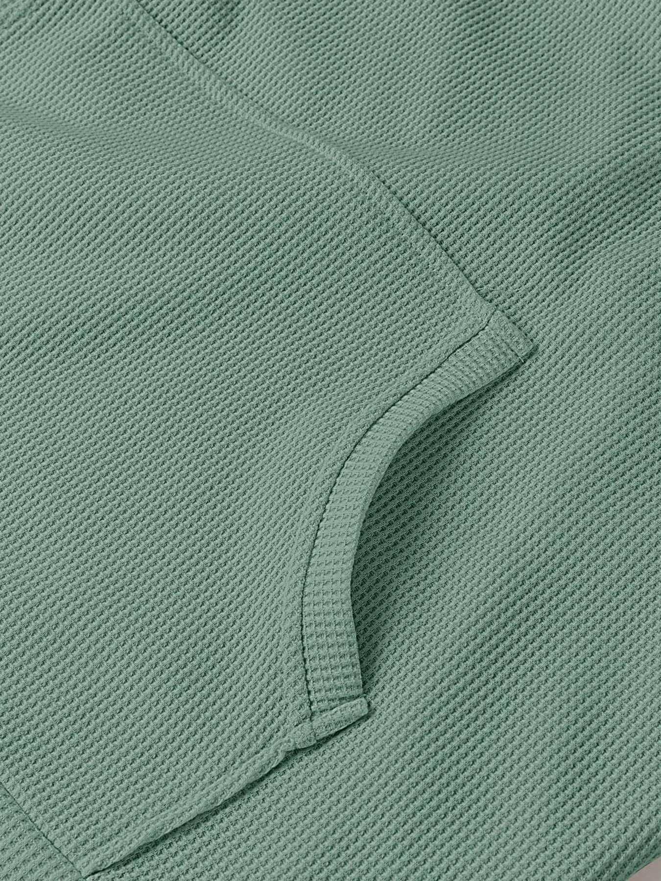 Slit Drawstring Waffle Knit Hoodie - Tops by Trendsi | Available at Handbags Specialist Headquarter