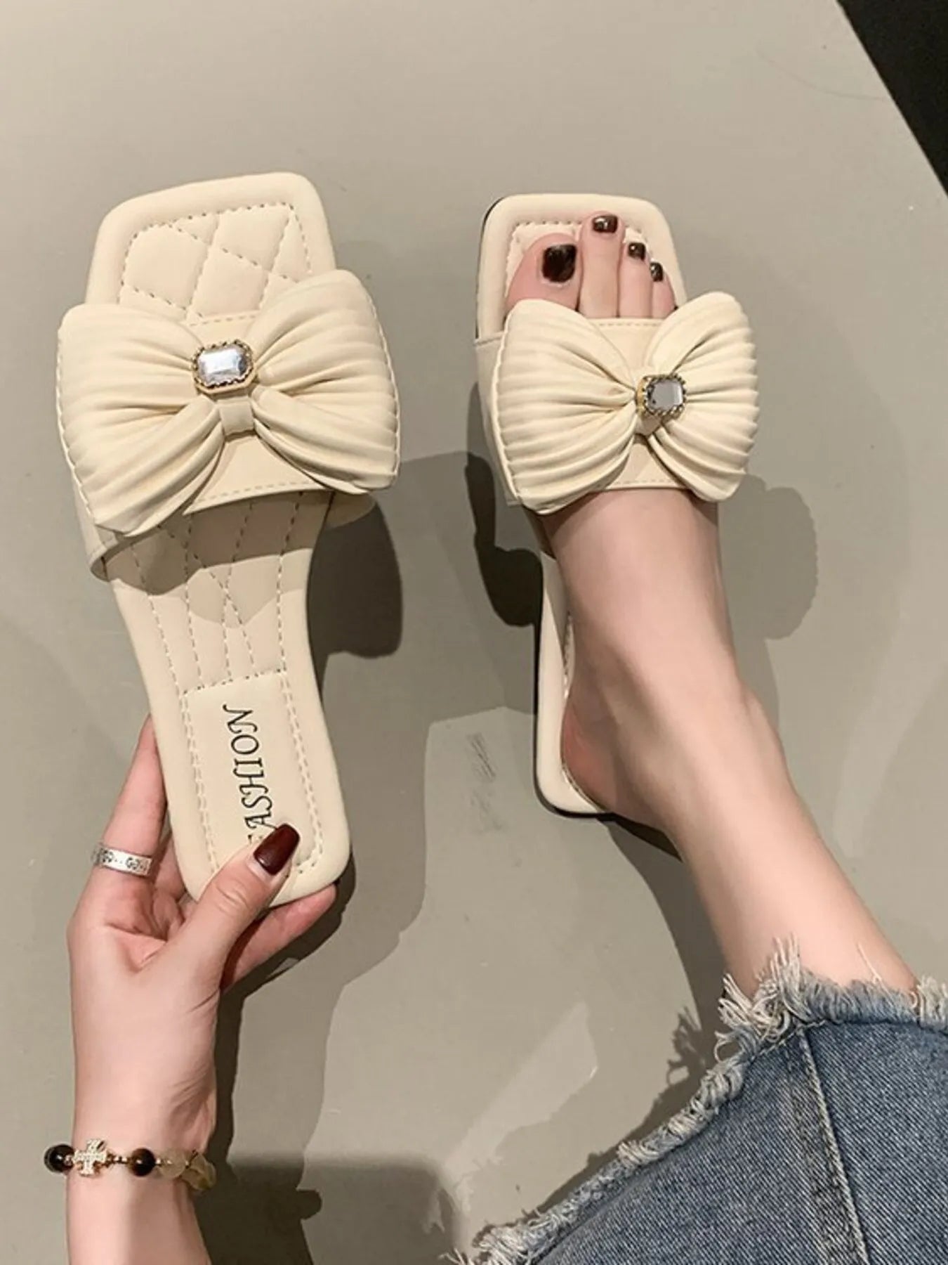 Bow-Knot Flat Sandals - Women Sandals by Trendsi | Available at Handbags Specialist Headquarter