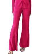 Texture Long Sleeve Top and Pants Lounge Set - Sleepwear by Trendsi | Available at Handbags Specialist Headquarter