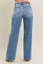 Judy Blue Full Size V - Front Baggy Jeans Plus Size - Women / Jeans & Denim by Trendsi | Available at Handbags Specialist Headquarter