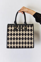 David Jones Argyle Pattern PU Leather Handbag - Handbags by Trendsi | Available at Handbags Specialist Headquarter