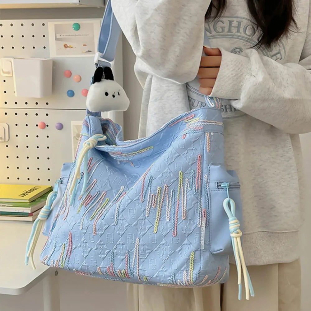 Contrast Texture Shoulder Bag - Handbags by Trendsi | Available at Handbags Specialist Headquarter