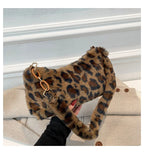 Leopard Fluff Shoulder Bag - Handbags by Trendsi | Available at Handbags Specialist Headquarter