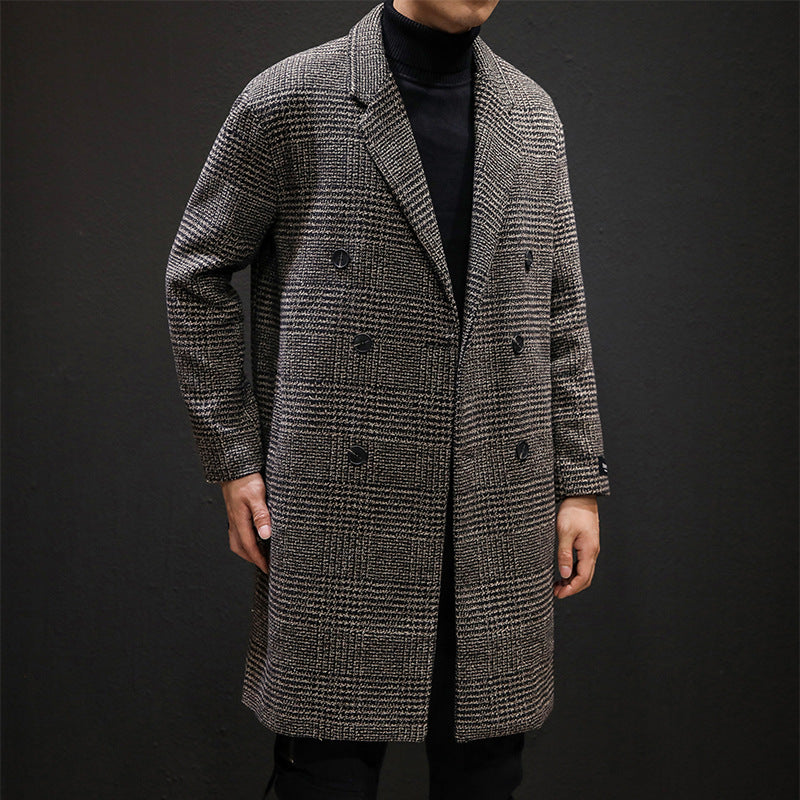 Plaid SlimFit Longline Trench Coat