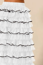 SO ME Layered Ruffled Tulle Maxi Skirt - Skirts by Trendsi | Available at Handbags Specialist Headquarter
