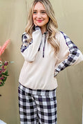 And The Why Drawstring Hooded Top and Plaid Pants Lounge Set - Sleepwear by Trendsi | Available at Handbags Specialist Headquarter