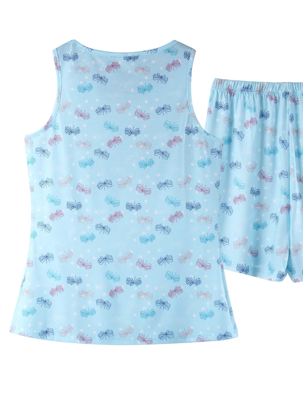 Printed Round Neck Top and Shorts Lounge Set - sleepwear by Trendsi | Available at Handbags Specialist Headquarter