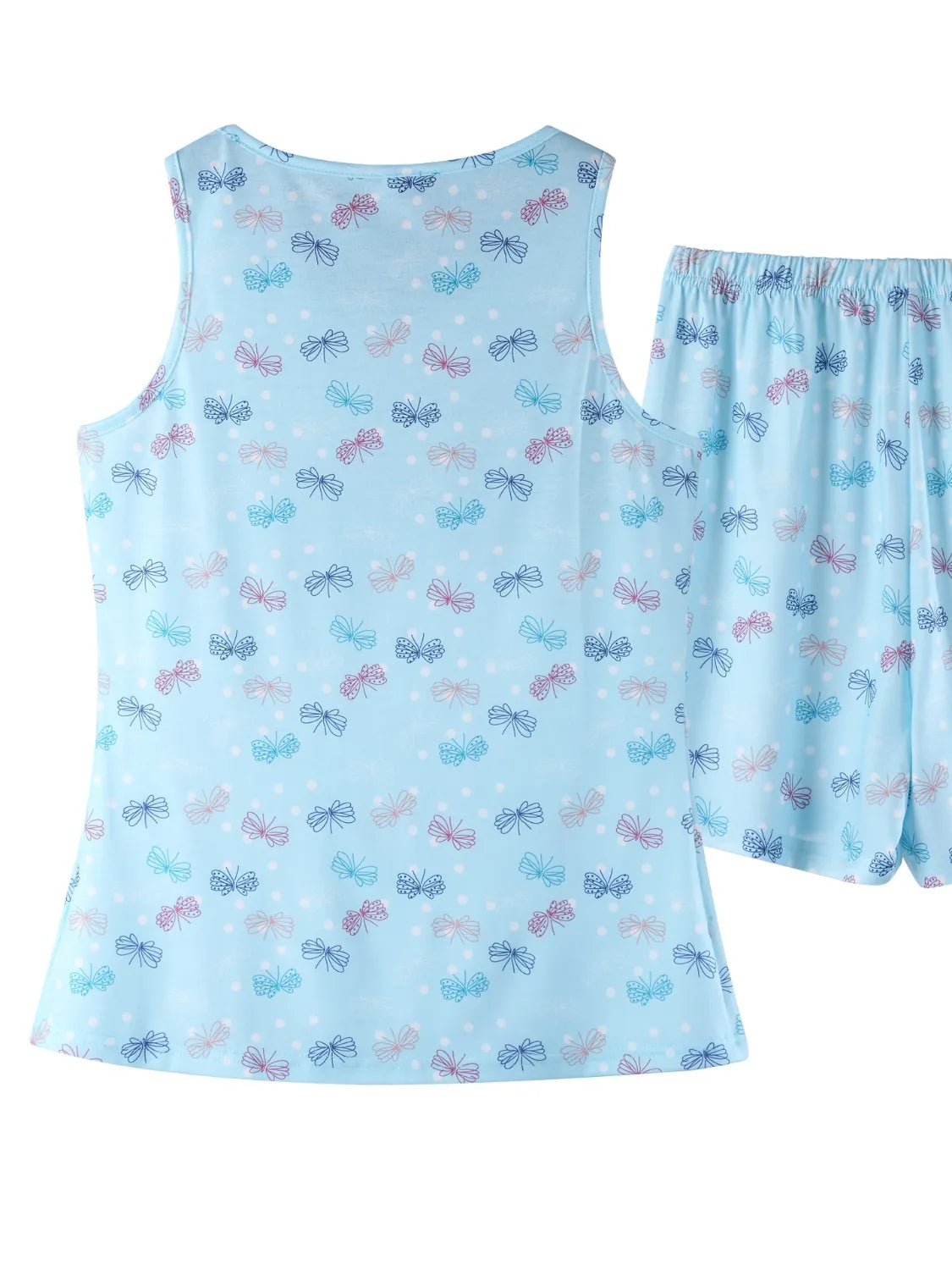 Printed Round Neck Top and Shorts Lounge Set - sleepwear by Trendsi | Available at Handbags Specialist Headquarter