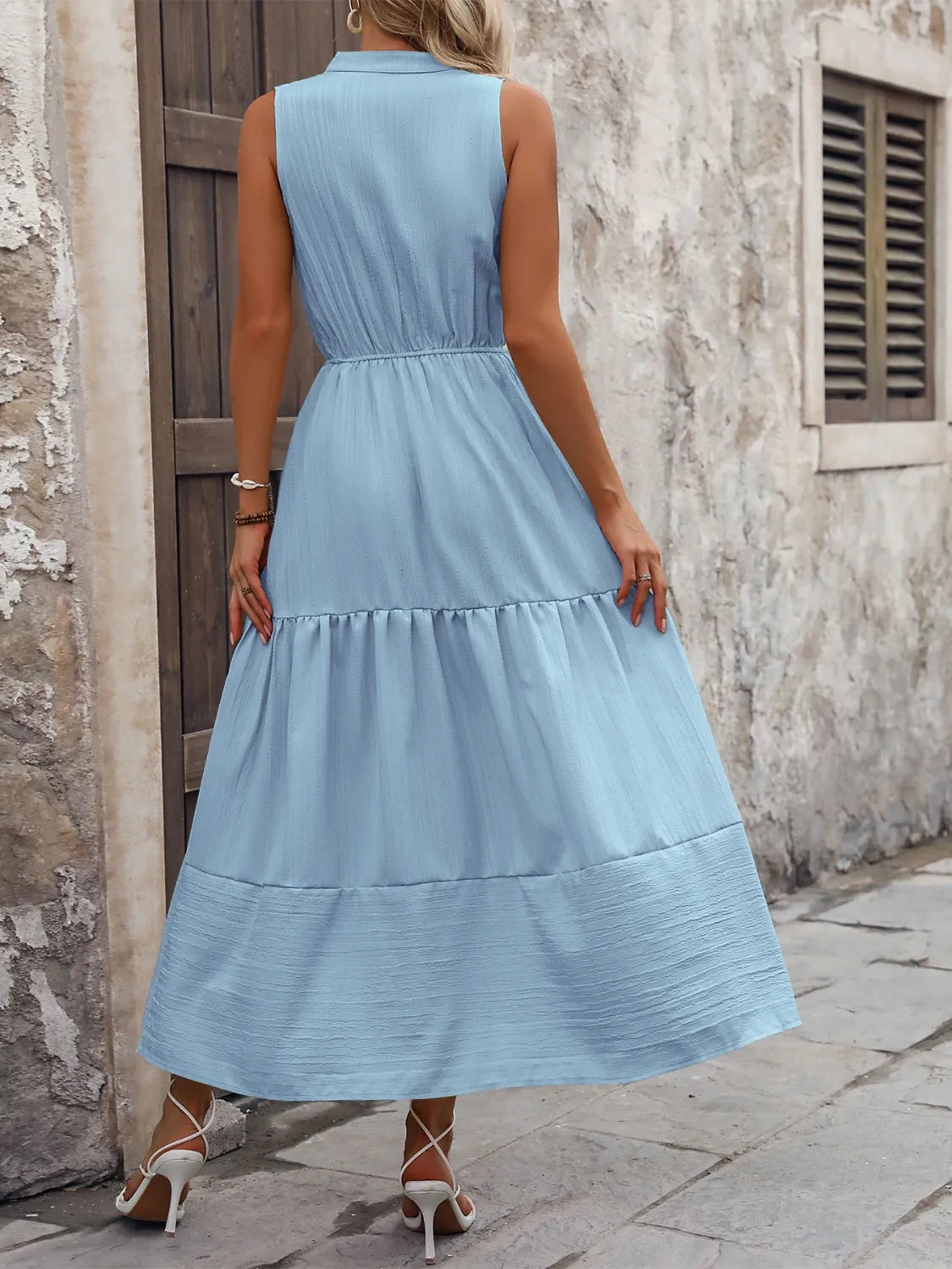 Notched Sleeveless Maxi Tank Dress - Maxi Dress by Trendsi | Available at Handbags Specialist Headquarter