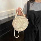 Handmade Round Crochet Straw Handbag - handbags by Trendsi | Available at Handbags Specialist Headquarter