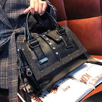 Rhinestone Luxe: Spacious Cowhide Leather Handbag