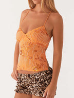 Crisscross Back V-Neck Cami - Tops by Trendsi | Available at Handbags Specialist Headquarter