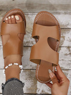 Cutout Open Toe Flat Sandals - Women Sandals by Trendsi | Available at Handbags Specialist Headquarter