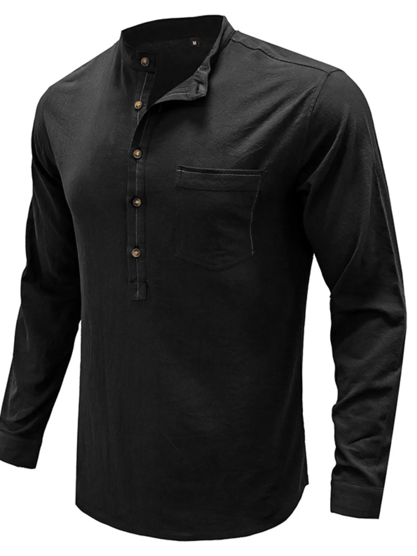 Men's Button Detail Long Sleeve Polo Shirt - Men's Polo shirt by Trendsi | Available at Handbags Specialist Headquarter