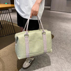 Houndstooth Canvas Travel Bag - travel-bag by Trendsi | Available at Handbags Specialist Headquarter