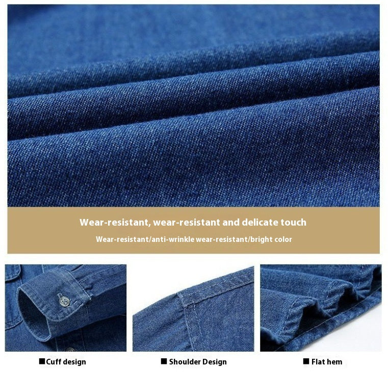 Autumn Ease: Men's Soft Denim Long Sleeve Coat
