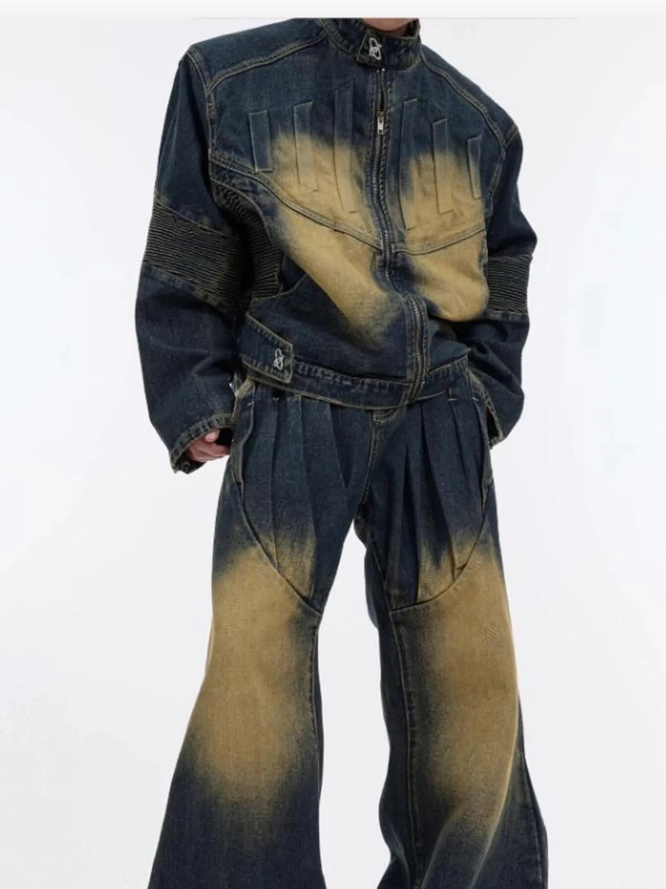 Men's Zip Up Long Sleeve Denim Jacket - Men's jackets by Trendsi | Available at Handbags Specialist Headquarter