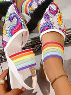 Contrast Point Toe Slingback Sandals - Women Sandals by Trendsi | Available at Handbags Specialist Headquarter