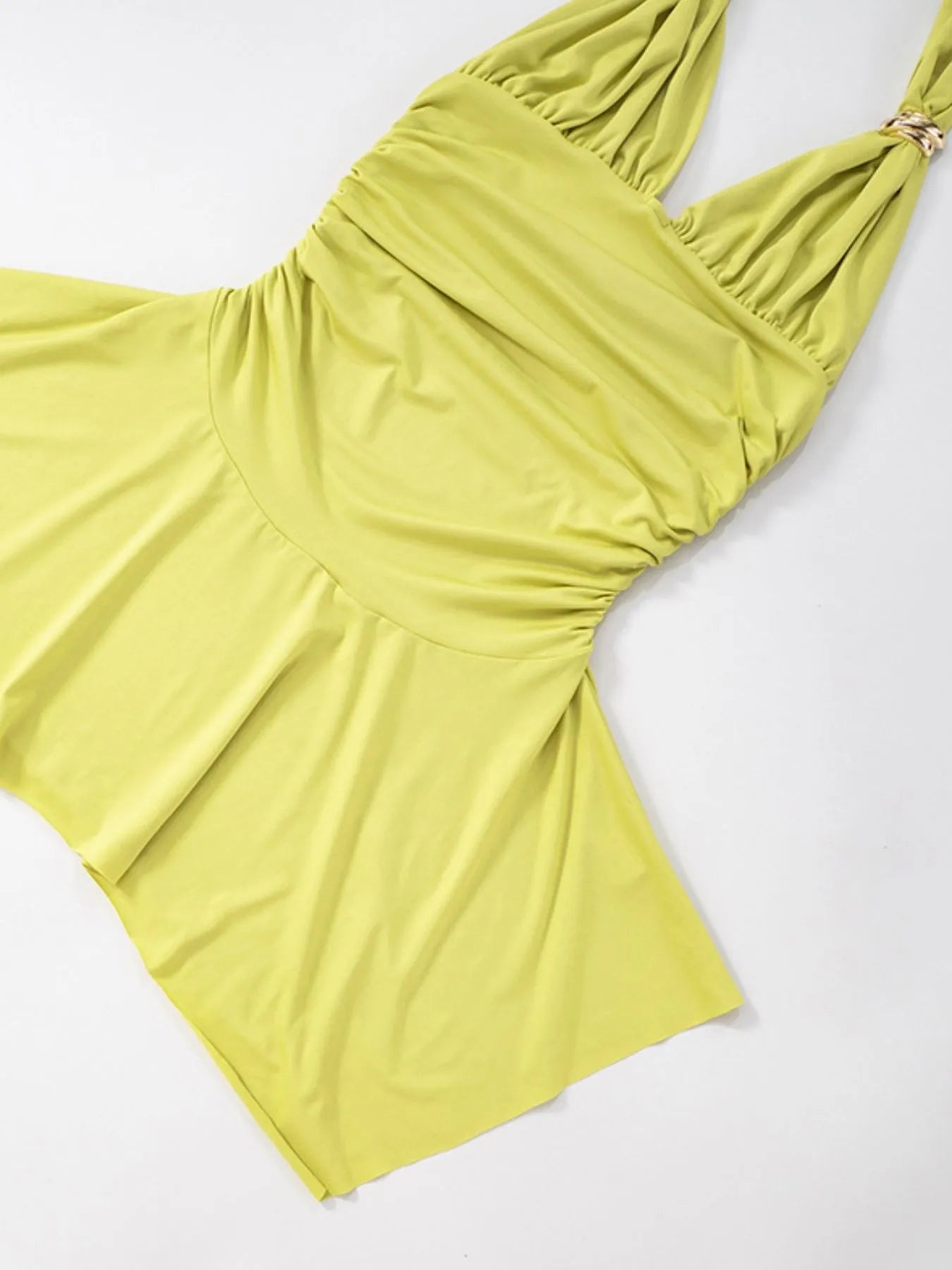 Ruched Halter Neck Bodycon Mini Dress - Maxi Dress by Trendsi | Available at Handbags Specialist Headquarter