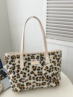 Leopard Faux Fur Tote Bag with Coin Purse - Tote Bag by Trendsi | Available at Handbags Specialist Headquarter